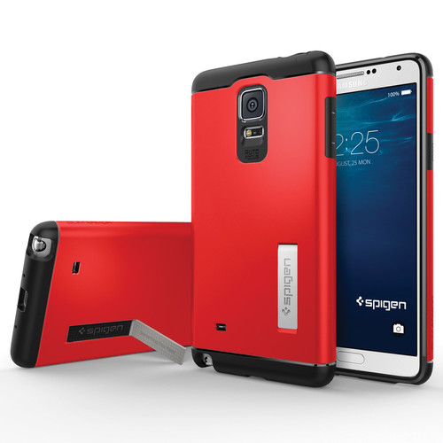 Spigen Slim Armor Case for Galaxy Note 4 (Electric Red, Retail Packaging)