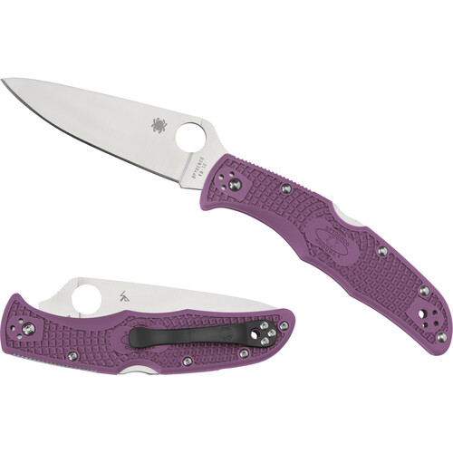 Spyderco Endura 4 Lightweight Folding Knife (Purple Handle, Satin)