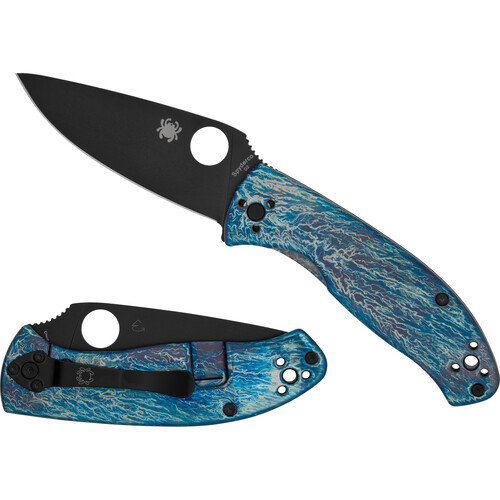 Spyderco Tenacious Folding Knife (Black Blade, Blue Handle)