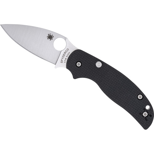 Spyderco Sage 6 Button-Release Compression Lock Folding Knife (CPM S30V Blade, Black Handle)