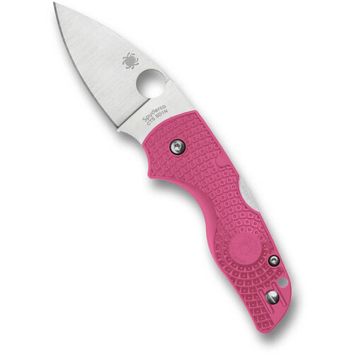 Spyderco Lil' Native Lightweight Folding Knife Living Beyond Breast Cancer (Satin Blade, Pink Handle)