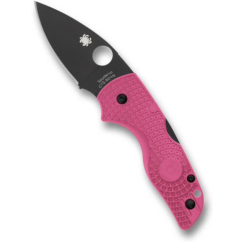 Spyderco Lil' Native Lightweight Folding Knife Living Beyond Breast Cancer (Black Blade, Pink Handle)