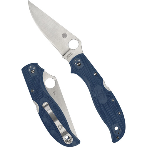 Spyderco Stretch 2 XL Lightweight Folding Knife (PlainEdge, Cobalt Blue Handle)