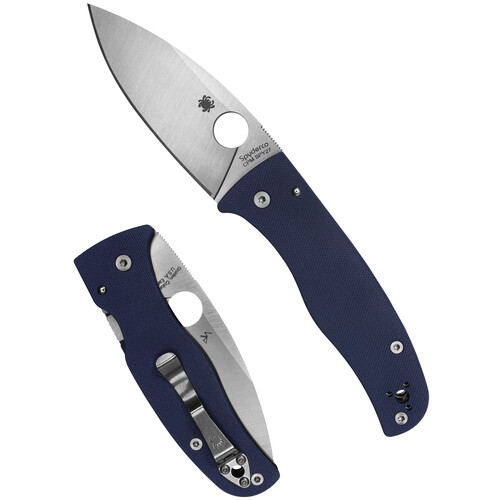 Spyderco Bodacious Folding Knife (PlainEdge Satin Blade, Cobalt Blue Handle)
