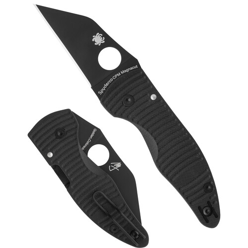 Spyderco MicroJimbo Salt Black G-10 CPM MagnaCut Black Blade