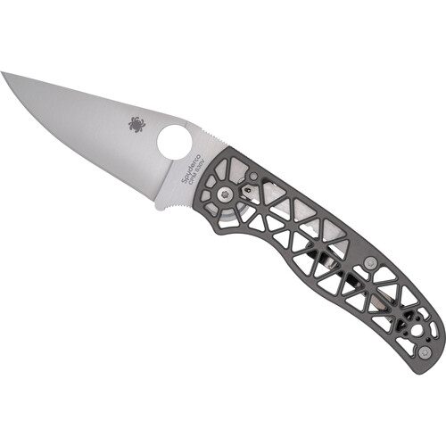 Spyderco Edgerati Folding Knife (Plain Edge, Satin Blade, Gray Handle)