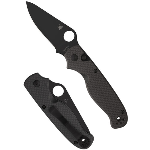 Spyderco Buttonup Carbon Fiber Black Blade
