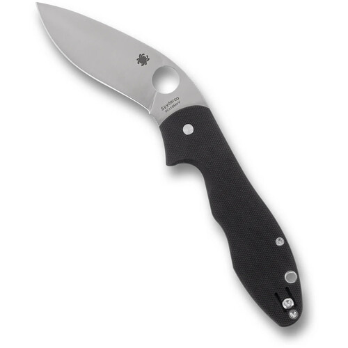 Spyderco Retract Folding Knife (Satin Blade, Black G10 Handle)