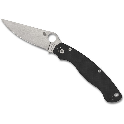 Spyderco Military 2 Folding Knife (Satin Blade, Black G10 Handle)
