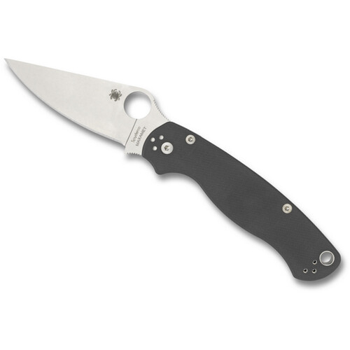 Spyderco Para Military 2 Folding Knife (Satin Blade, Dark Gray Handle)