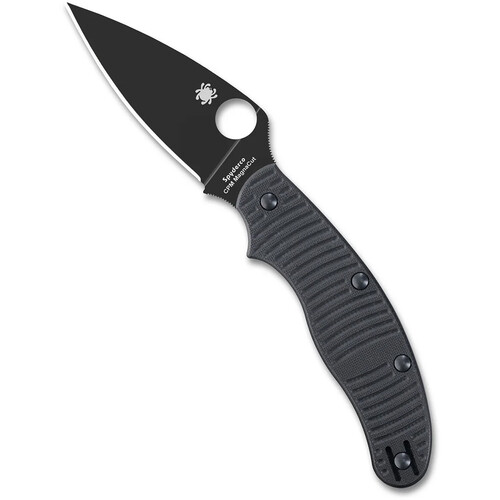 Spyderco UK Pen Knife Salt Slip (Black MagnaCut Blade, Black Handle)