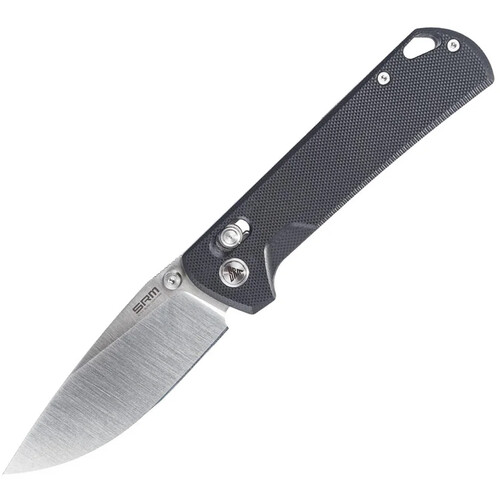 SRM 168L-GB Folding Knife (Brushed Finish Blade, Black Handle)