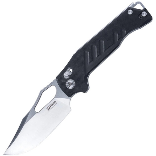 SRM Mirage 238X-GB Folding Knife (3.62" Blade, Brushed Finish, Black Handle)