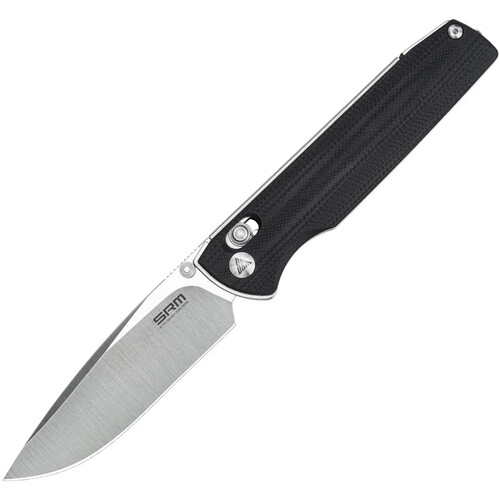 SRM Terrier 258L-GB Folding Knife (3.65" Blade, Black G10 Handle)