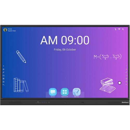 StarBoard Solution Bundle 1 IFPD Android 11 Series 2 65" Touchscreen Monitor with WH-3110 Mobile Stand & 2K HD WebCam
