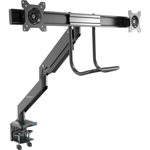 StarTech Dual-Monitor Arm Desk Mount with USB & Audio (Black)