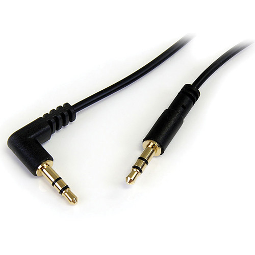 StarTech 3.5mm TRS Right-Angle Male to 3.5mm TRS Straight Male Cable (Black, 6')