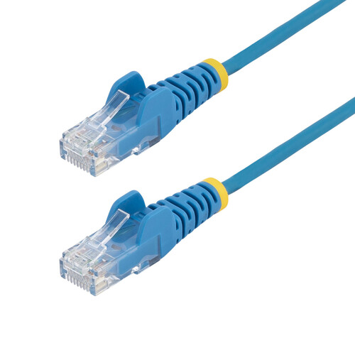 StarTech Snagless Slim Cat 6 RJ45 Ethernet Cable (10', Blue)