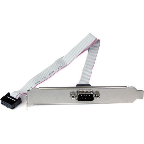 StarTech 16" 9-Pin Serial Male to 10-Pin Motherboard Header Slot Plate (Gray)