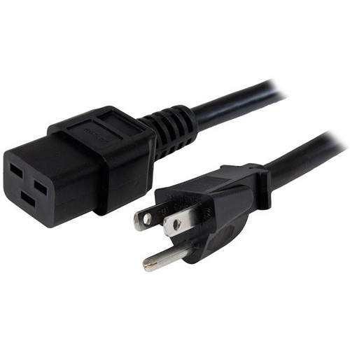StarTech NEMA 5-15P to C19 Power Cord (14 AWG, 10')