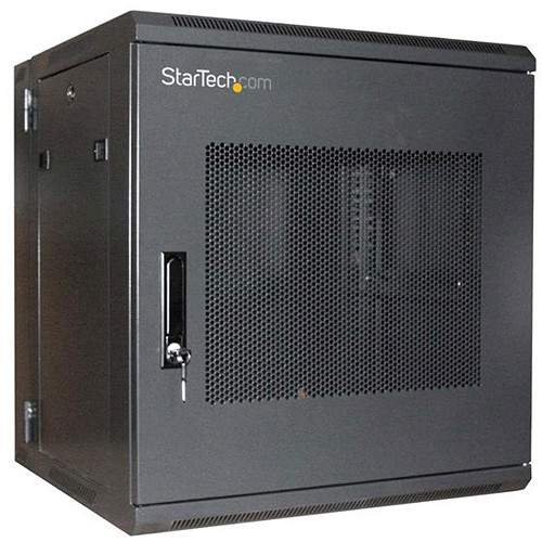 StarTech 12 RU 19" Hinged Wall Mount Server Rack Cabinet with a Steel-Mesh Door (Black)