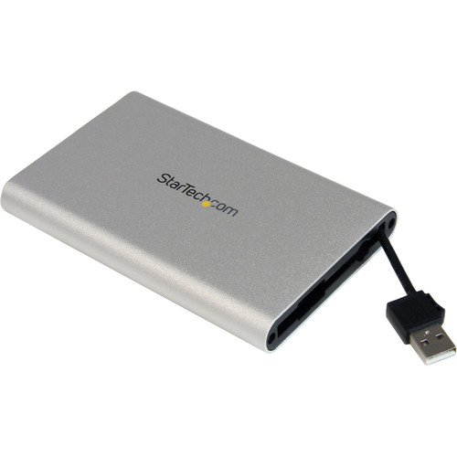 StarTech 2.5" Hard Drive Enclosure with Integrated USB Cable (Silver)