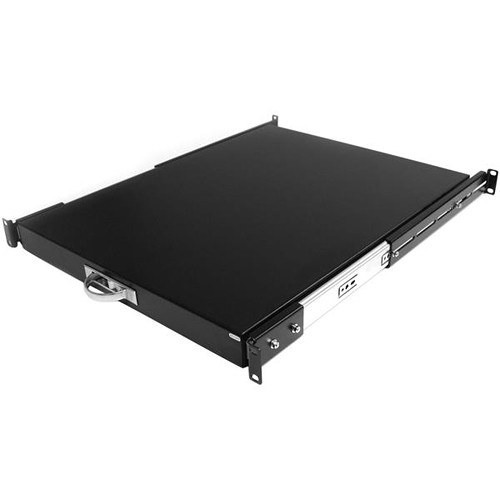 StarTech SLIDESHELFD 1 RU Sliding Server-Rack-Cabinet Shelf (22" Deep, Black)