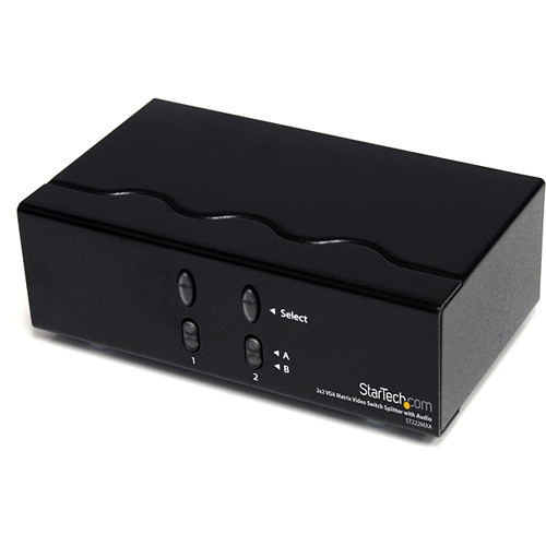 StarTech ST222MXA 2 x 2 VGA Matrix Video Switcher/Splitter with Audio (Black)
