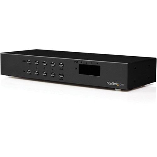 StarTech ST424MX 4 x 4 VGA Matrix Video Switch Splitter with Audio (Black)