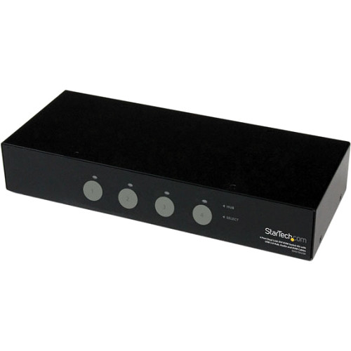 StarTech 4-Port USB 3.0 DisplayPort KVM Switch with Audio and Cables (Black)