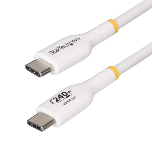 StarTech 240W USB-C Charging Cable (6', White)