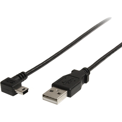StarTech USB 2.0 Type-A Male to Right-Angle Mini-B Male Cable (6', Black)