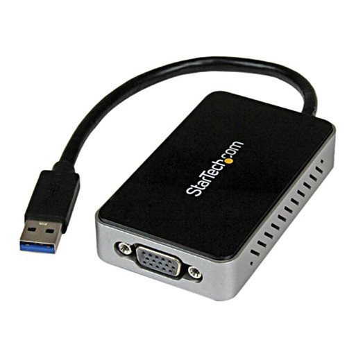 StarTech USB 3.0 to VGA External Video Card Multi Monitor Adapter with 1-Port USB Hub (Black)