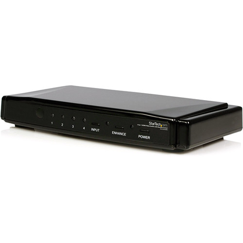 StarTech VS410HDMIE 4 to 1 HDMI Video Switch with Remote Control (Black)