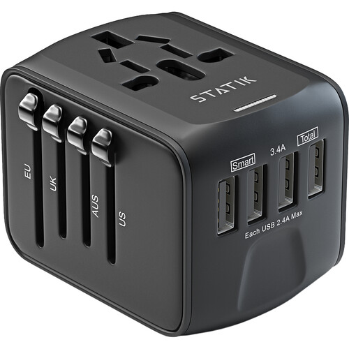 Statik 12W GloboCharge Universal Travel Adapter (Black)