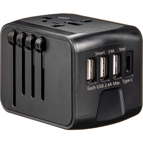 Statik 12W GloboCharge Universal Travel Adapter (Black)