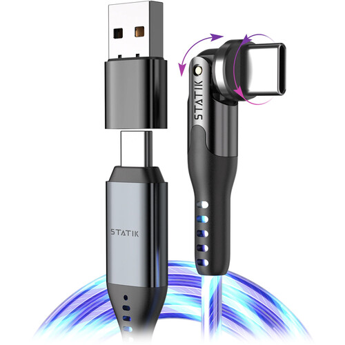 Statik PowerPivot GloBright Pro USB-C to USB-C Charge Cable (3.3')