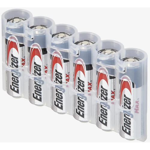 STORACELL Slim Line AA 6-Battery Holder (Black)