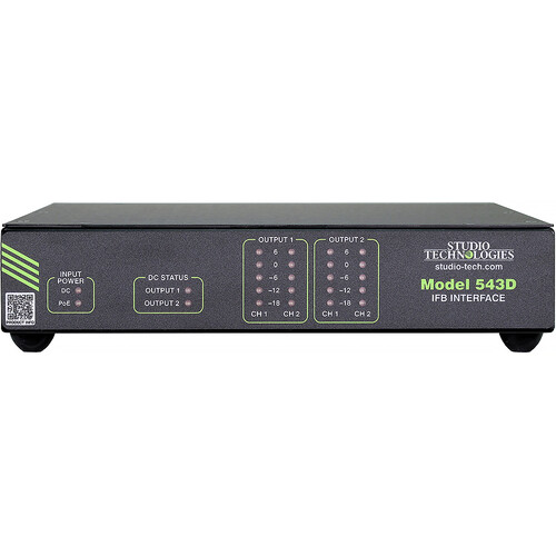 Studio Technologies Dante Audio-Over-Ethernet IFB Interface with 2 Powered 2-Channel IFB Outputs