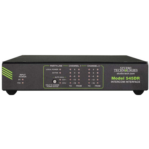 Studio Technologies Model 545DR Dante to 2-Channel Party Line Intercom Interface