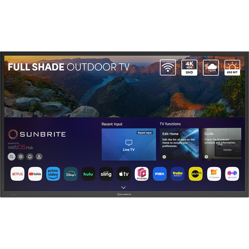 SunBriteTV Veranda 4 49" UHD 4K Smart LED Full-Shade Outdoor TV