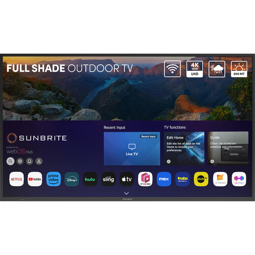 SunBriteTV Veranda 4 75" UHD 4K Smart LED Full-Shade Outdoor TV