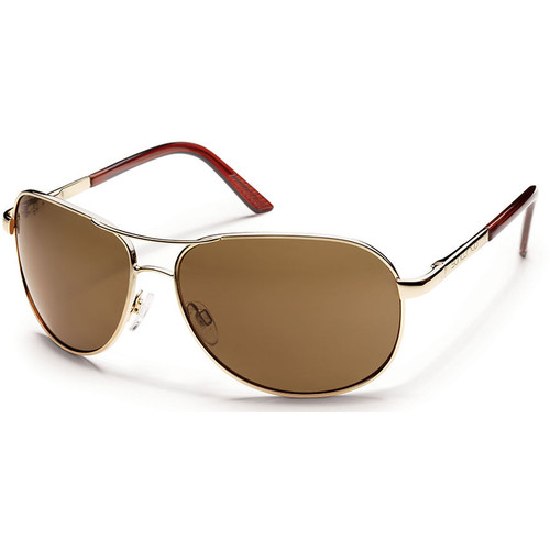 SUNCLOUD OPTICS Aviator Sunglasses (Gold Frames with Polarized Brown Lenses)