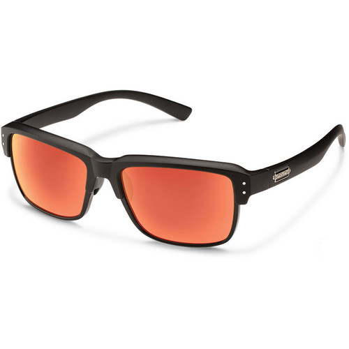 SUNCLOUD OPTICS Port_O_Call Sunglasses (Matte Black Frames, Red Mirror Polarized Lenses)