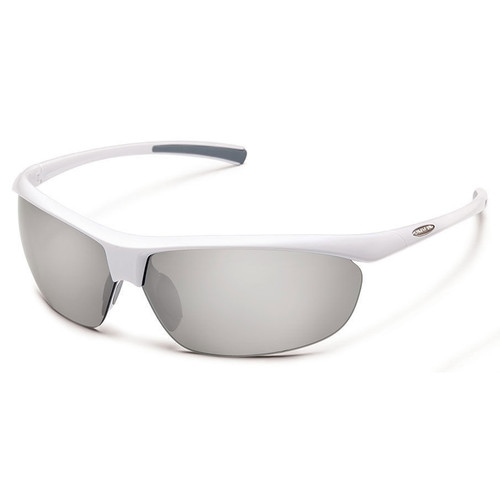 SUNCLOUD OPTICS Zephyr Sunglasses (White Frames, Silver Mirror Polarized Lenses)