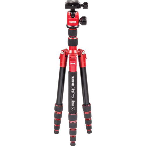 Sunpak DigiPro Ultra 53 Reverse Folding Aluminum Tripod with Ball Head (Red)