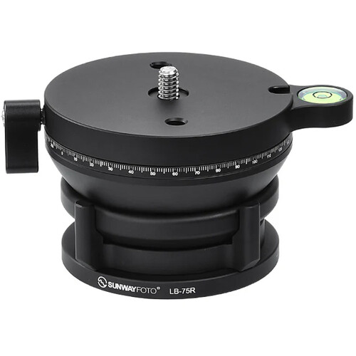 Sunwayfoto LB-75R Leveling Base with Panoramic Platform and External Bubble Level (Black)