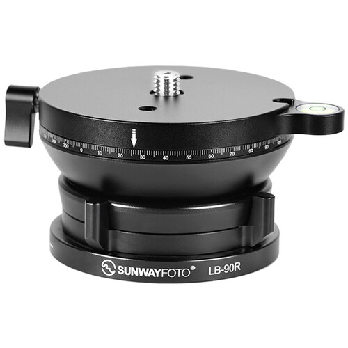Sunwayfoto LB-90R Leveling Base with Panoramic Platform and External Bubble Level (Black)