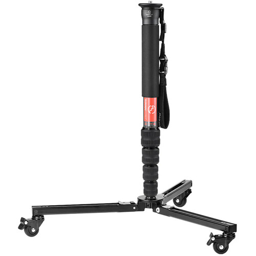 Sunwayfoto T1A20R Dolly with M3650C 5-Section Carbon Fiber Monopod