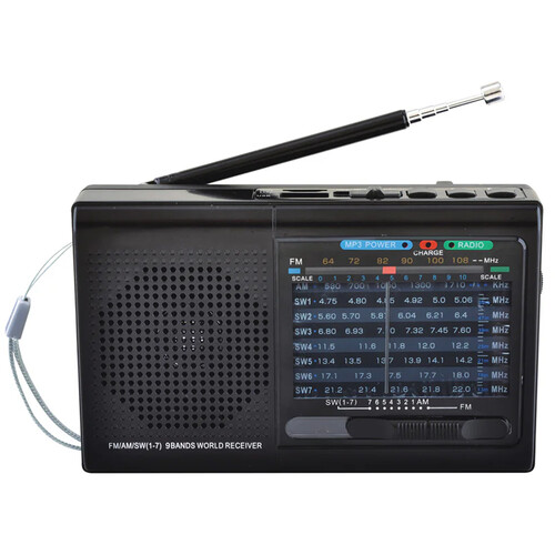 Supersonic 9-Band Radio with Bluetooth (Black)
